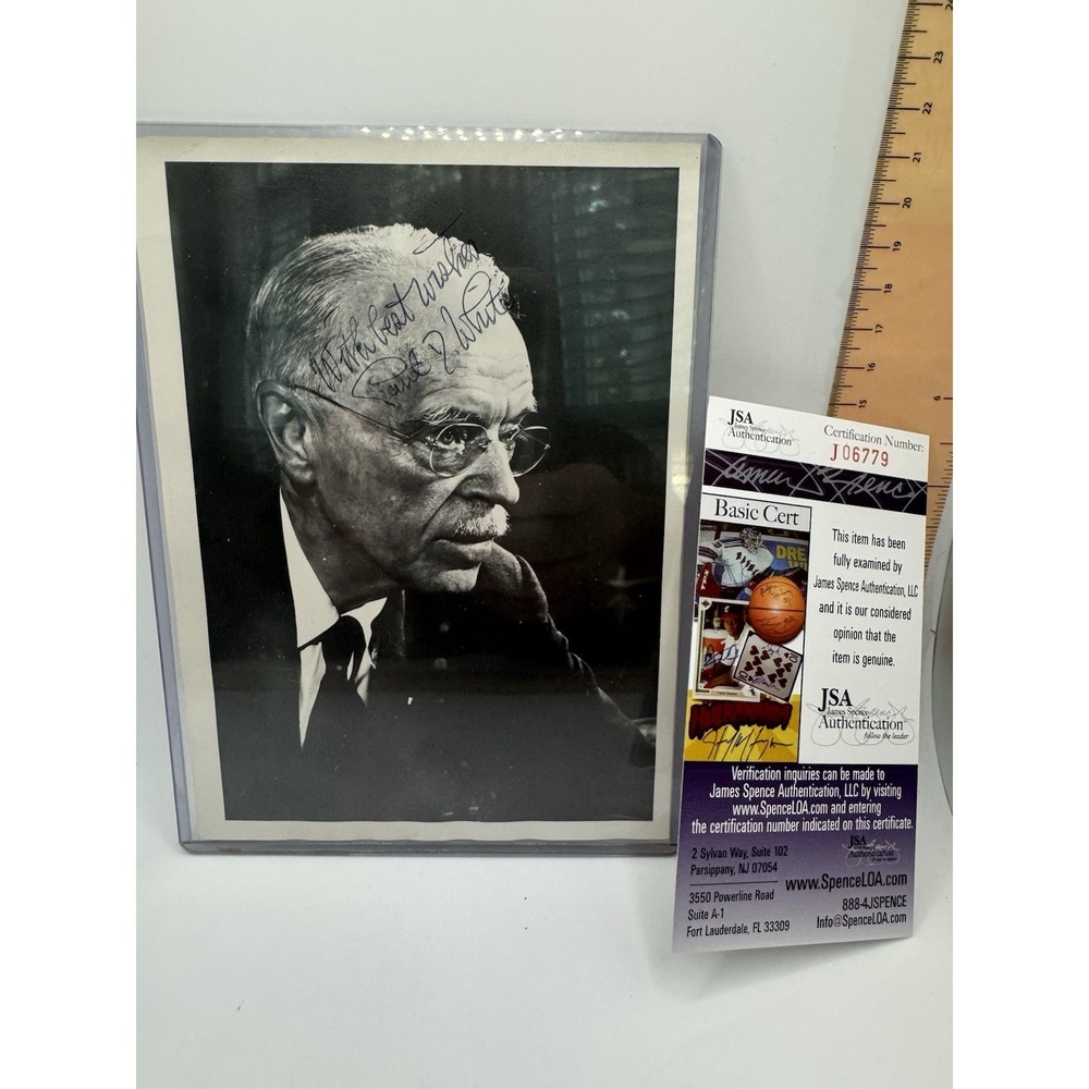 5x7 Paul Dudley White Signed JSA Authenticated B&W Photo - Heart‎ Specialist